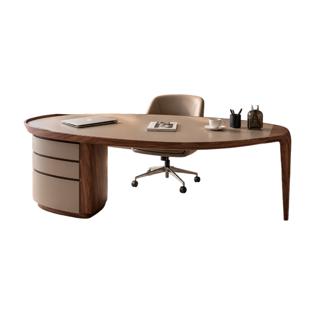 Executive Desk / Leather Office Desk — B84-602#