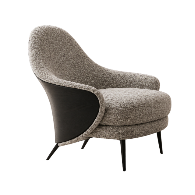 Upholstered Lounge Chair with Double Back