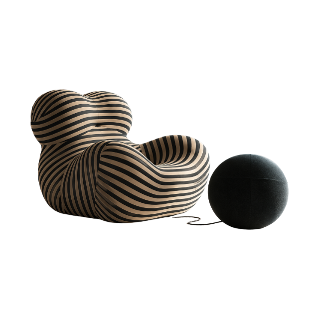 Modern Sculptural Accent Chair Full Shaping Foam Lazy Lounge Armchair Medium Size I20‑11236