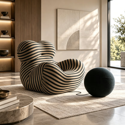Modern Sculptural Accent Chair Full Shaping Foam Lazy Lounge Armchair Medium Size I20‑11236