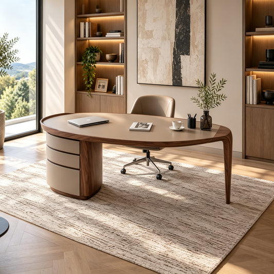 Executive Desk / Leather Office Desk — B84-602#