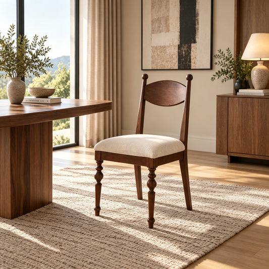 Upholstered Office Chair / Wood Chair — H20-AG617