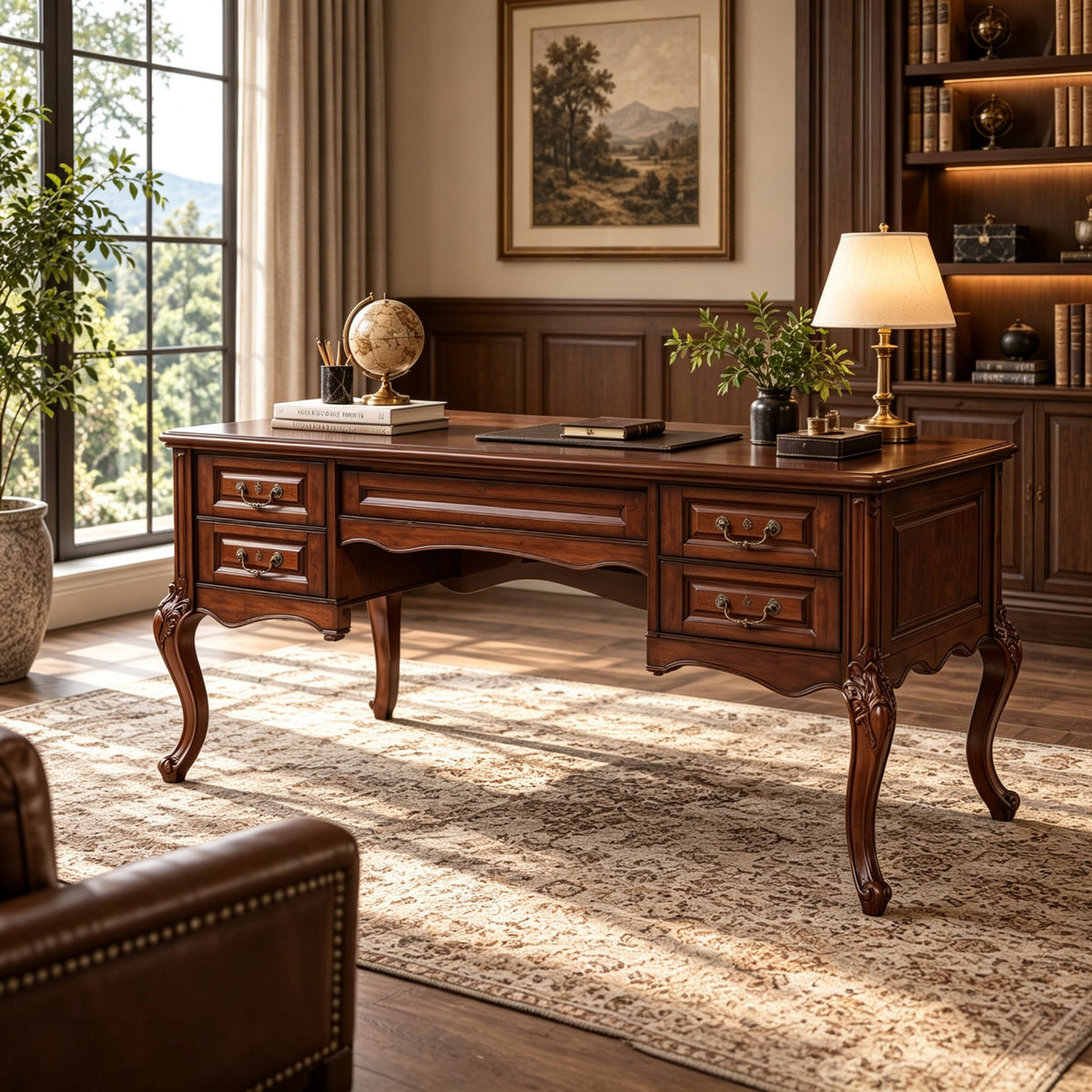 Executive Desk / Walnut Office Desk — F04-670