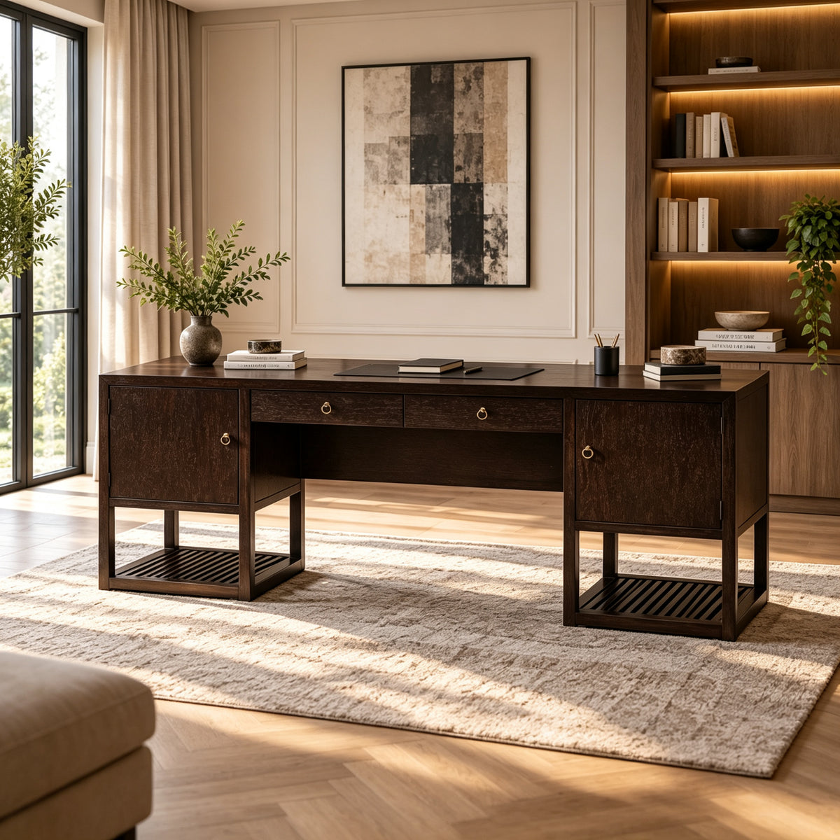 Executive Desk / African Walnut Desk — D15-JY-6285